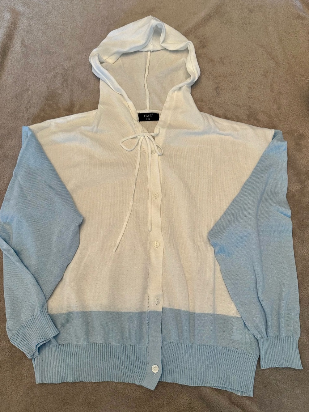 FME- Hooded Button-Front Top/Cardigan NWOT